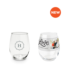 Mr & Mrs Neutral Printed Wine Glass by Shutterfly