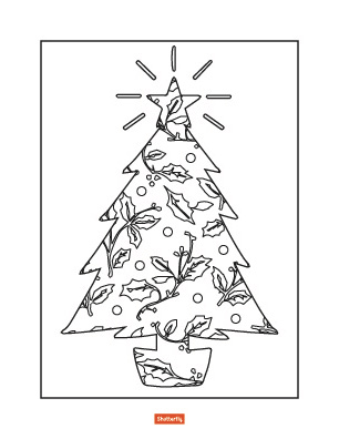 580 Coloring Pages Of Christmas Holly Pictures