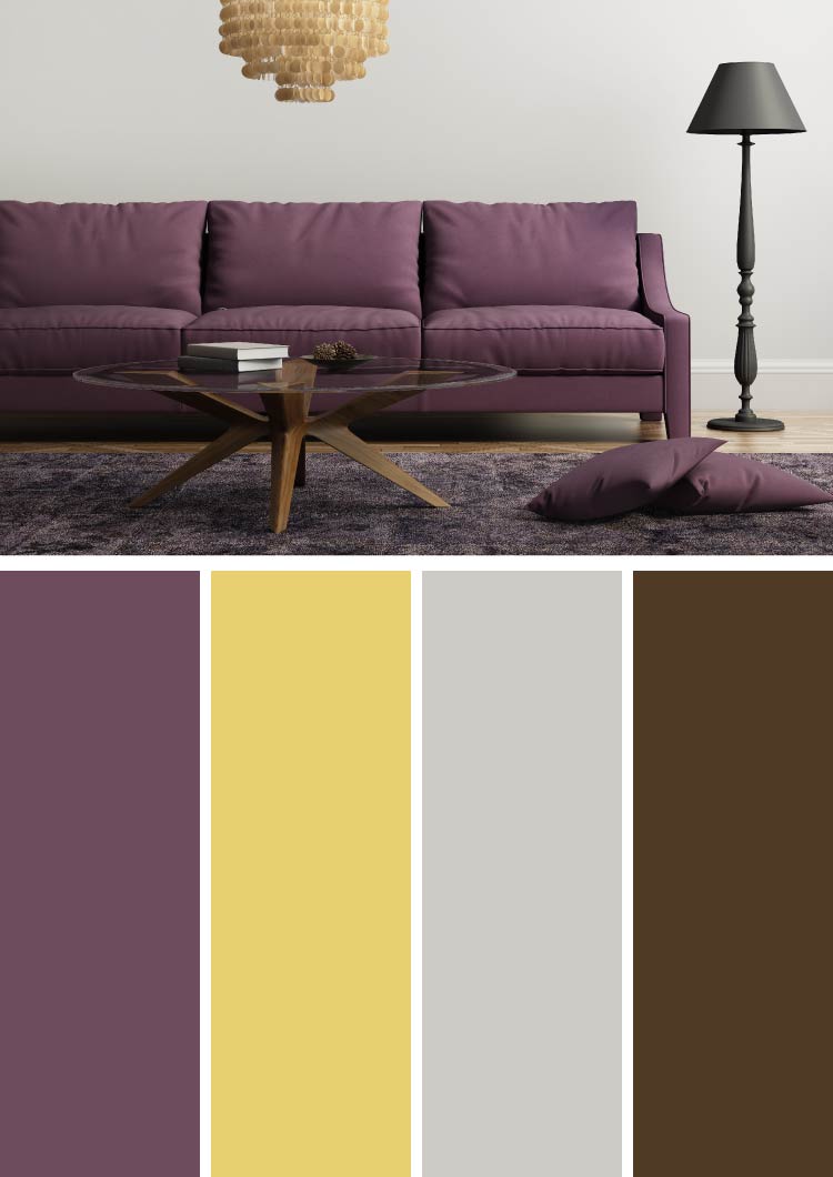 purple color schemes for living rooms