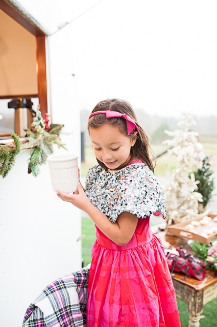 little girl at kid christmas party