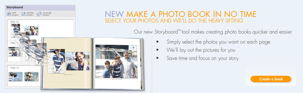 Shutterfly  Photo Book Storyboard™ tool